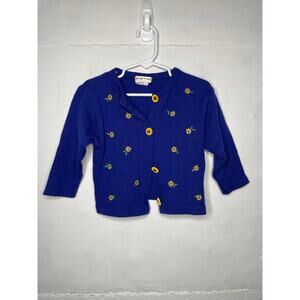 Baby Togs Vintage Sunflower Knit Sweater Baby Size 24 Months Cardigan